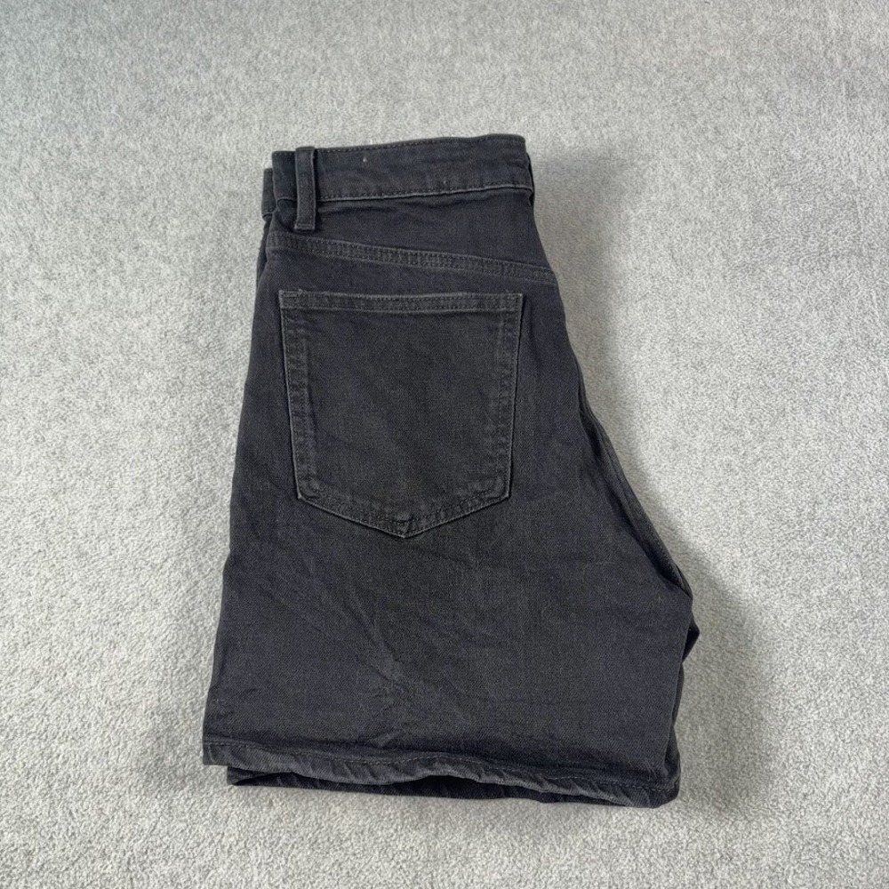 Zara Denim Shorts Women 6 Black Solid High Rise 5-Pocket Casual Summer